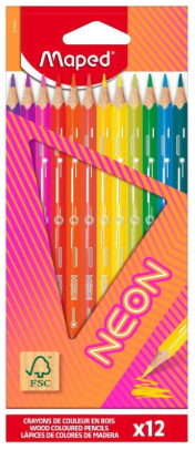 Colour Pencils Neon FSC 100% X 12 MAPED 831802FC